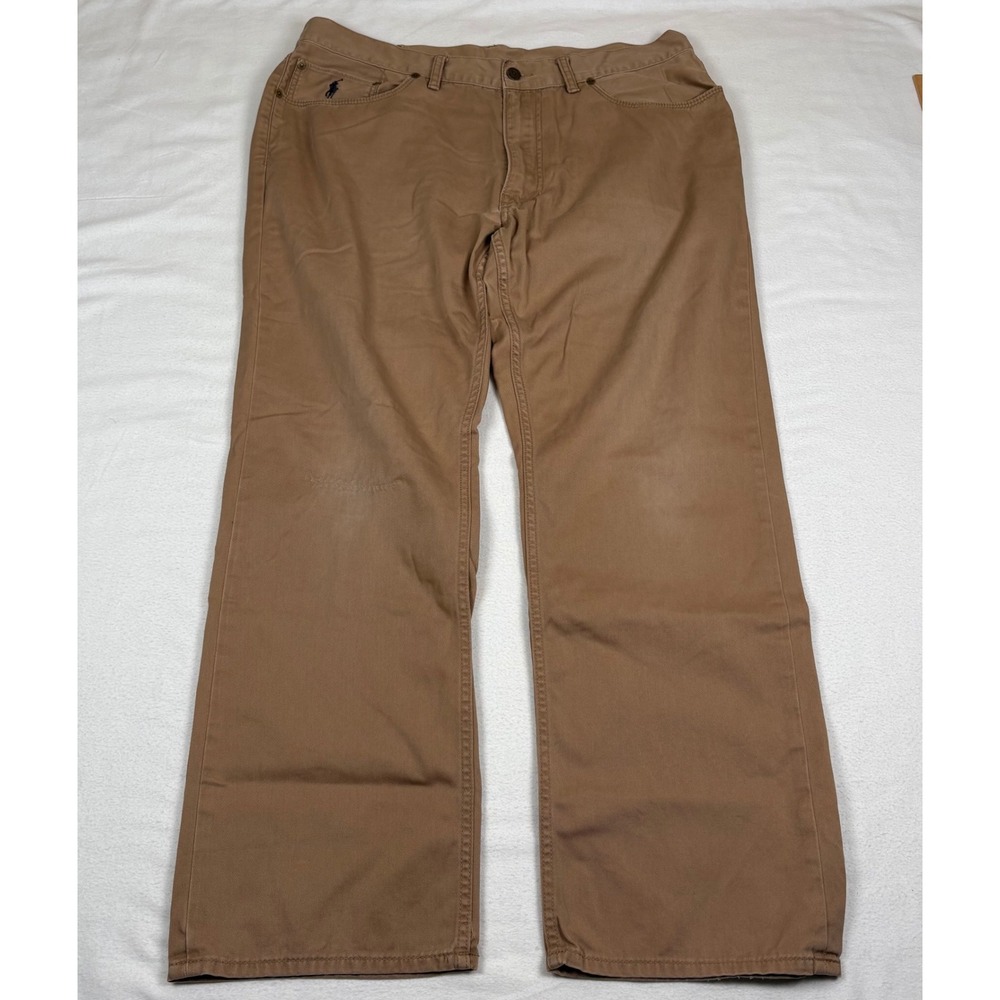 Polo Ralph Lauren Mens Brown Pants‎ Authentic Dungaree 36x28 Cotton Casual